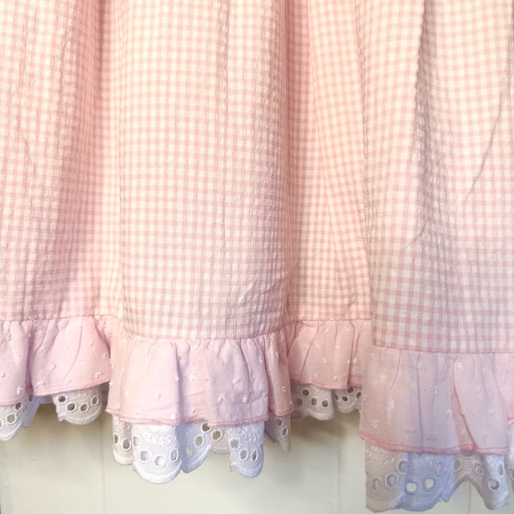 Pink Gingham Kids Casual Dress - Picture 3 of 5